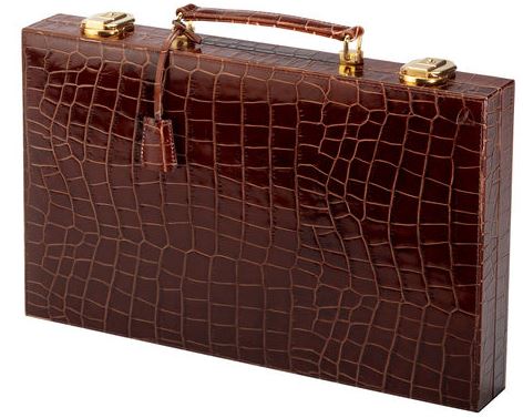 Aspinel of London, 17 inch backgammon set, in Croc leather.