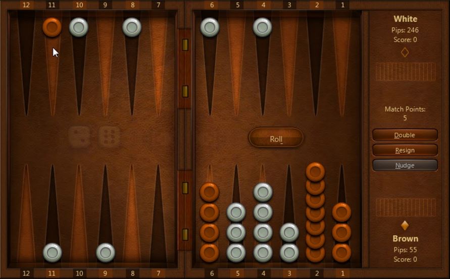 Backgammon blots. Link to Microsoft backgammon.