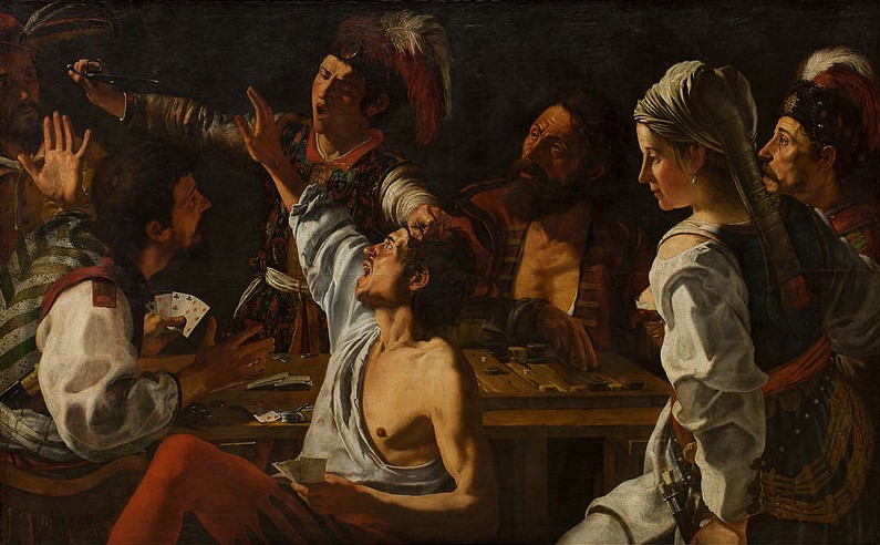 Theodoor Rombouts, Card and Backgammon Players. Fight over Cards.