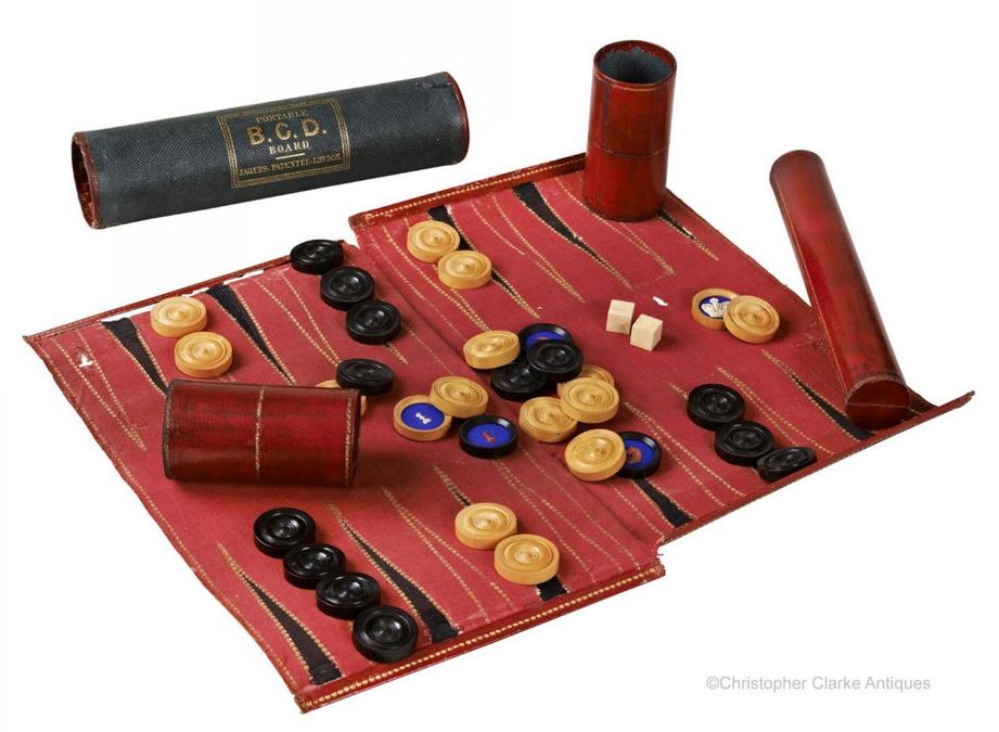 Backgammon playing field material. Link to antique Jaques backgammon set.