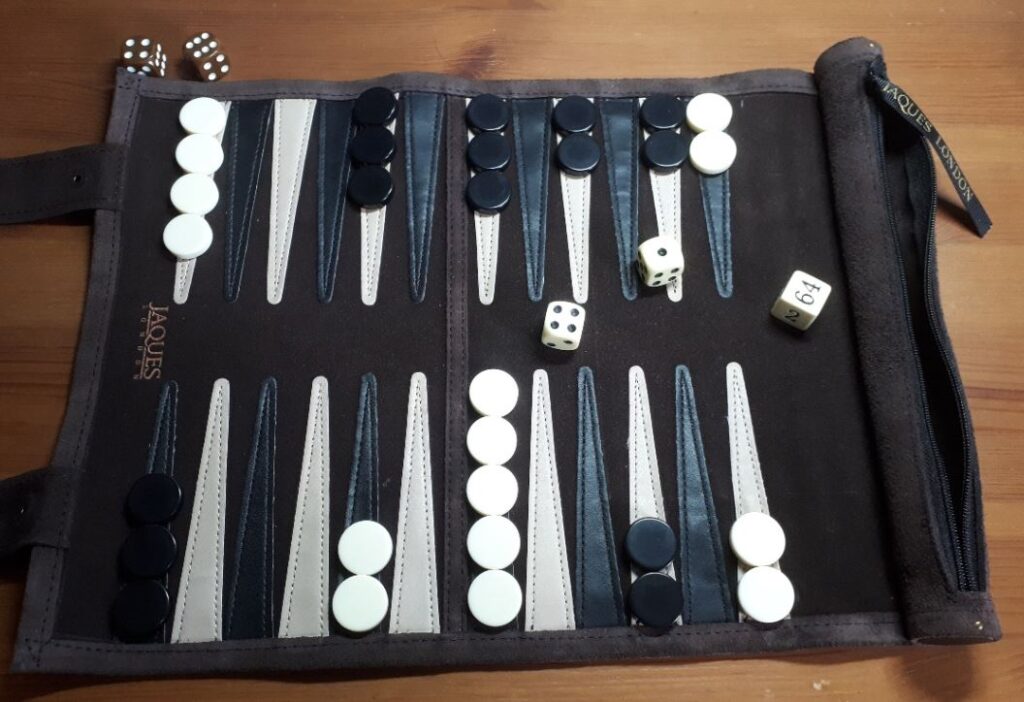 Link to Jaques travel backgammon set.
