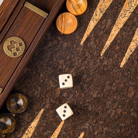 Backgammon bearing off strategies. Link to Manopolous cork backgammon set.