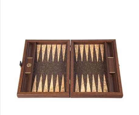 Manopoulos natural cork backgammon set.